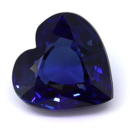 0.90 ct Heart Shape Natural Blue Sapphire : Royal Blue