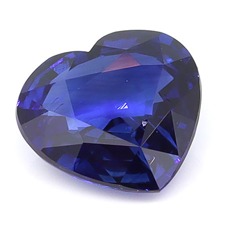 0.90 ct Heart Shape Natural Blue Sapphire : Royal Blue