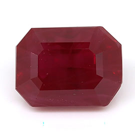 1.43 ct Emerald Cut Natural Ruby : Rich Red