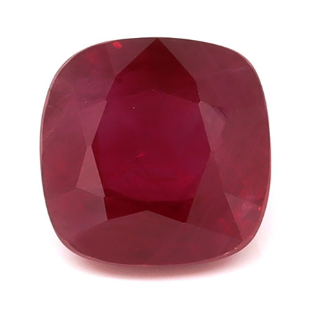 1.64 ct Cushion Cut Natural Ruby : Intense Red