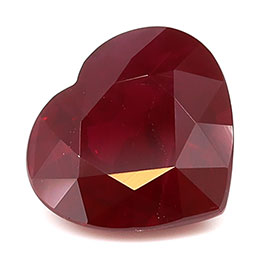 1.39 ct Heart Shape Natural Ruby : Rich Red