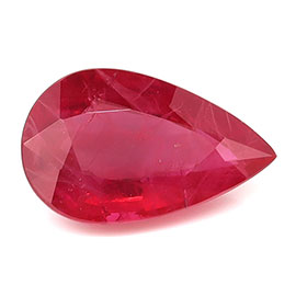 1.59 ct Pear Shape Natural Ruby : Fiery Red