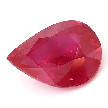 1.08 ct Pear Shape Natural Ruby : Rich Red