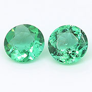 0.50 cttw Grass Green Pair of Round Natural Emeralds