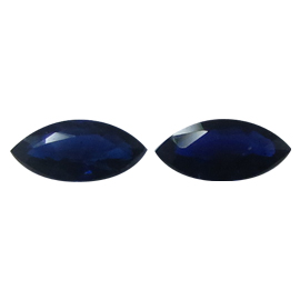 0.58 cttw Pair of Marquise Blue Sapphires : Darkish Blue