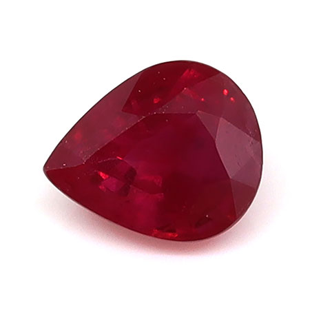 0.50 ct Pear Shape Natural Ruby : Rich Red