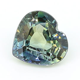 1.03 ct Heart Shape Natural Green Sapphire : Bluish Green - Teal