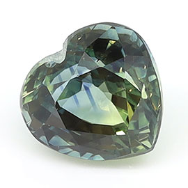 1.17 ct Heart Shape Natural Green Sapphire : Bluish Green - Teal