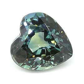 1.08 ct Heart Shape Natural Green Sapphire : Bluish Green - Teal