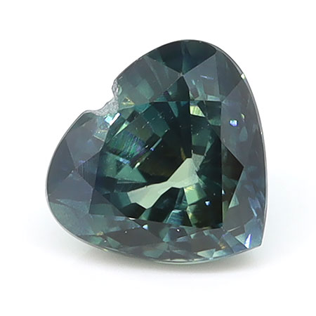 1.25 ct Heart Shape Natural Green Sapphire : Bluish Green - Teal