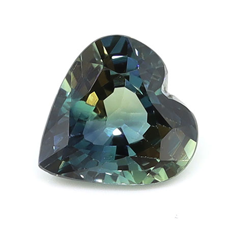 0.97 ct Heart Shape Natural Blue Sapphire : Greenish Blue - Teal