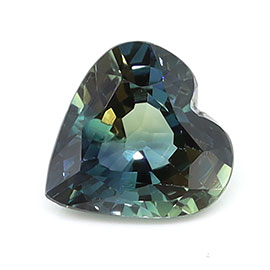 0.97 ct Heart Shape Natural Blue Sapphire : Greenish Blue - Teal