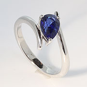 14K White Gold 1.00ct Sapphire Ring