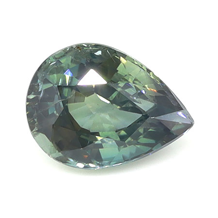 1.22 ct Pear Shape Natural Green Sapphire : Bluish Green - Teal