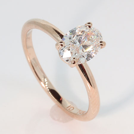 14K Rose Gold Solitaire Ring : 1.00 ct Diamond