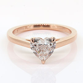 18K Rose Gold Solitaire Ring : 1.00 ct Diamond