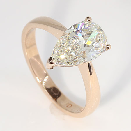 14K Rose Gold Solitaire Ring : 2.00 ct Diamond