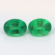 2.61 cttw Grass Green Pair of Oval Natural Emeralds