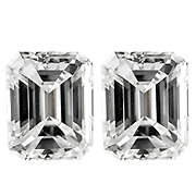 0.38 cttw F / VS1 Pair of Emerald Cut Natural Diamonds