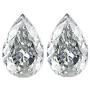 0.79 cttw Pair of Pear Shape Natural Diamonds : H / SI1